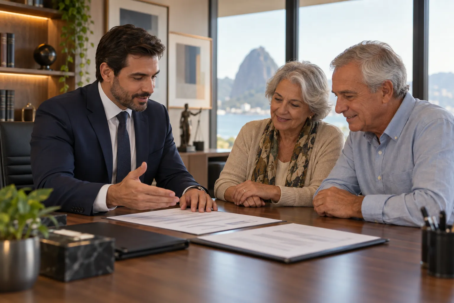 Advogado analisando documentos de um processo